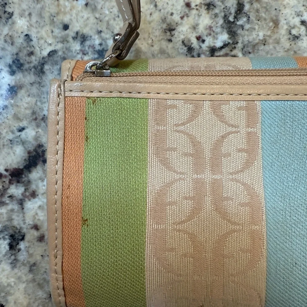 Fossil Leather Canvas Multicolor Folding Wallet - Picture 9 of 9